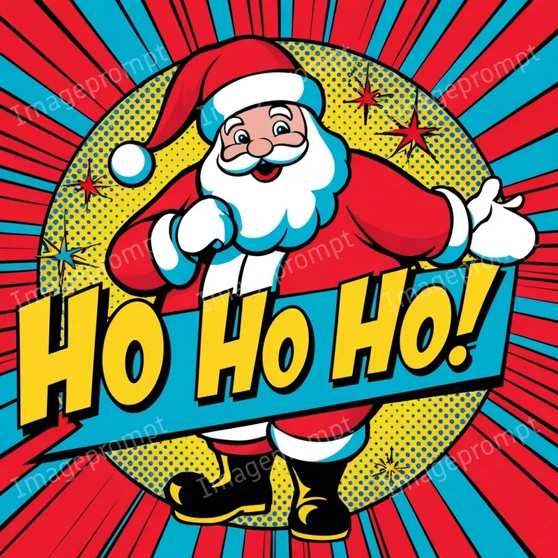 Pop Art Christmas Illustrations With Text