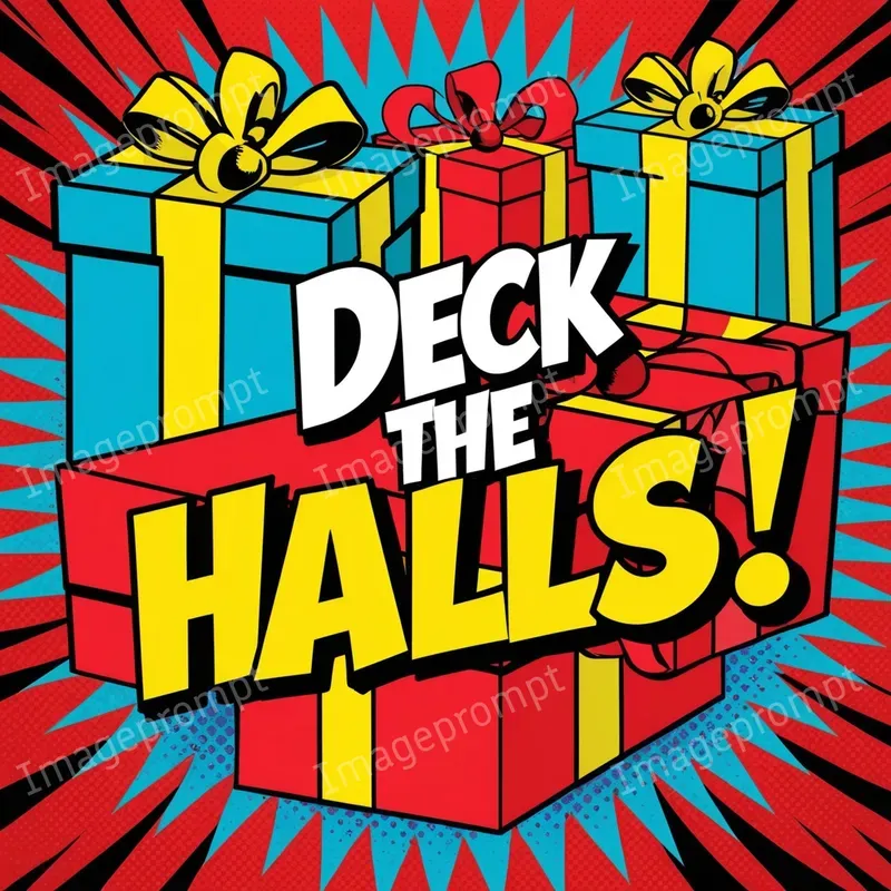 Pop Art Christmas Illustrations With Text