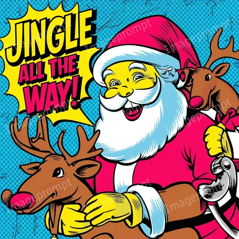 Pop Art Christmas Illustrations With Text