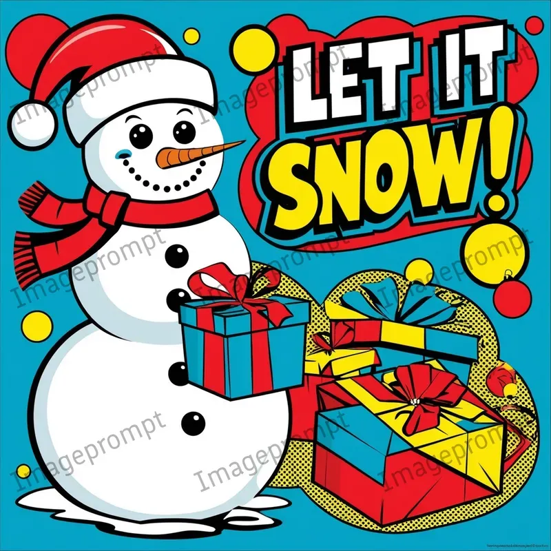 Pop Art Christmas Illustrations With Text