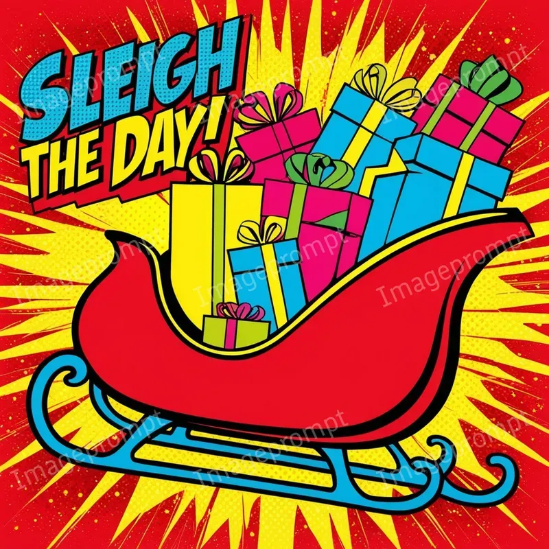 Pop Art Christmas Illustrations With Text