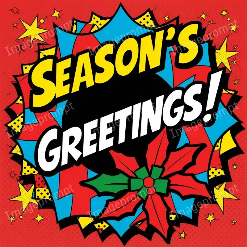 Pop Art Christmas Illustrations With Text