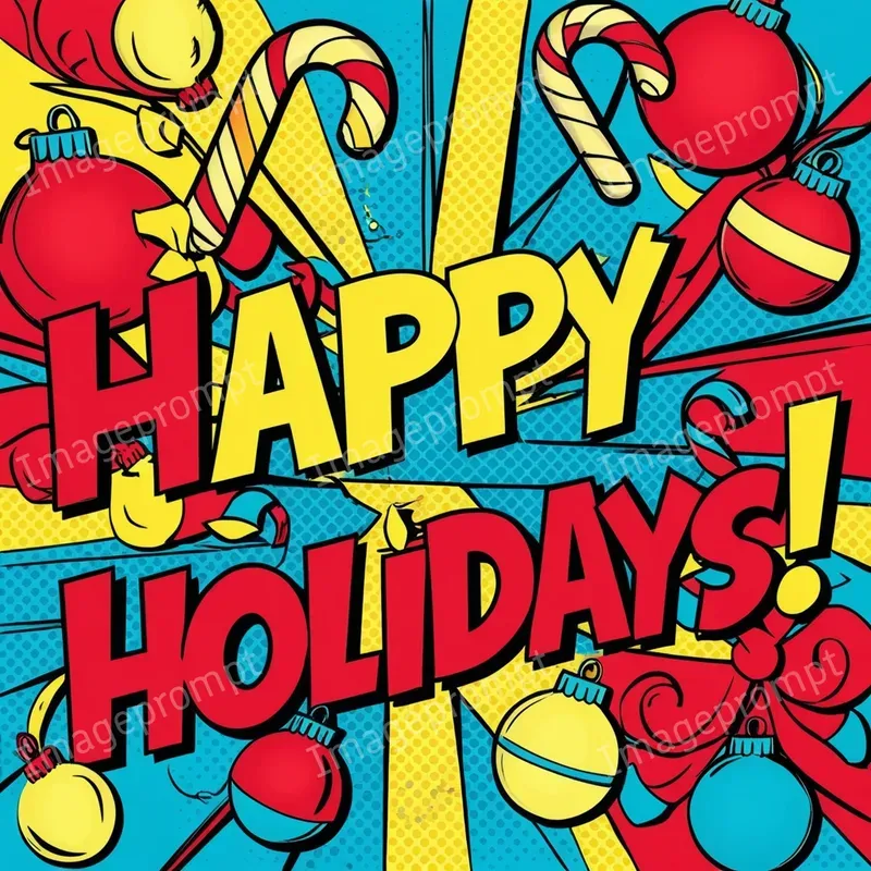 Pop Art Christmas Illustrations With Text