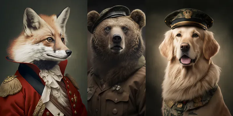 Animal Army Portraits generated by undefined