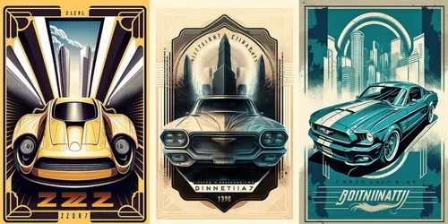 Retro Car Poster Designs generated by midjourney