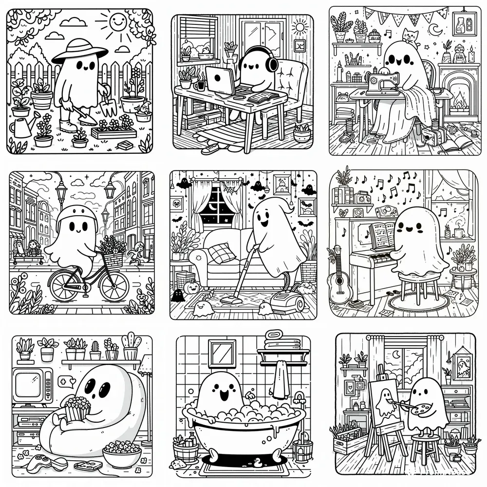 Spooky Cutie Coloring Pages
