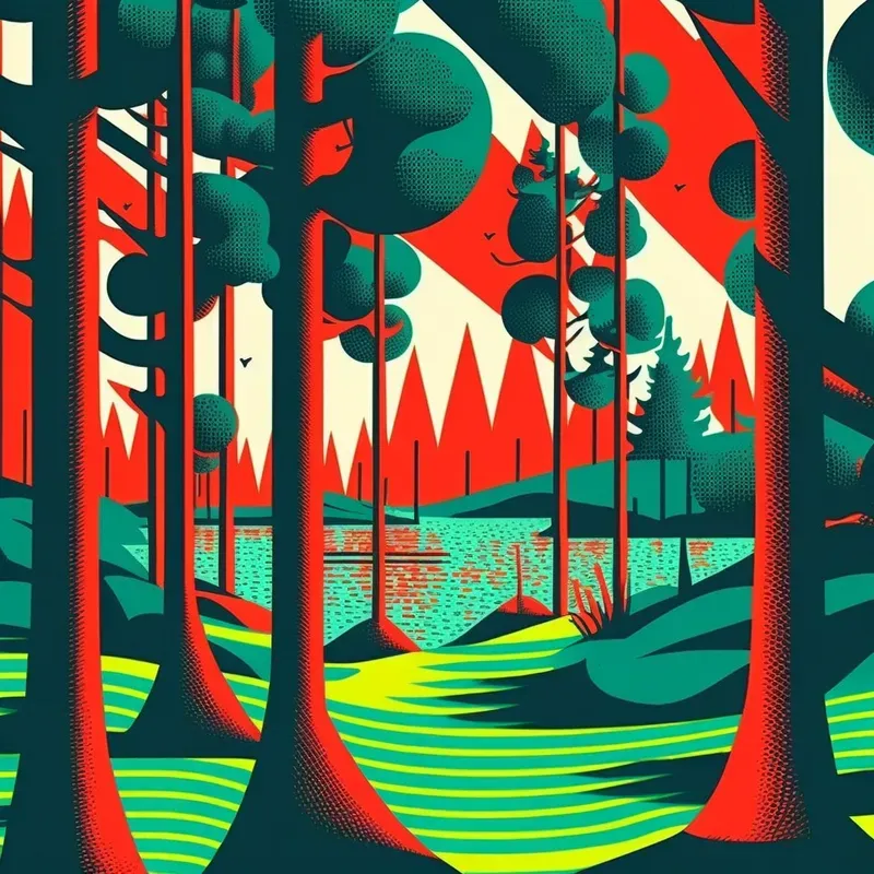 Vividly Colourful Flat Scenes