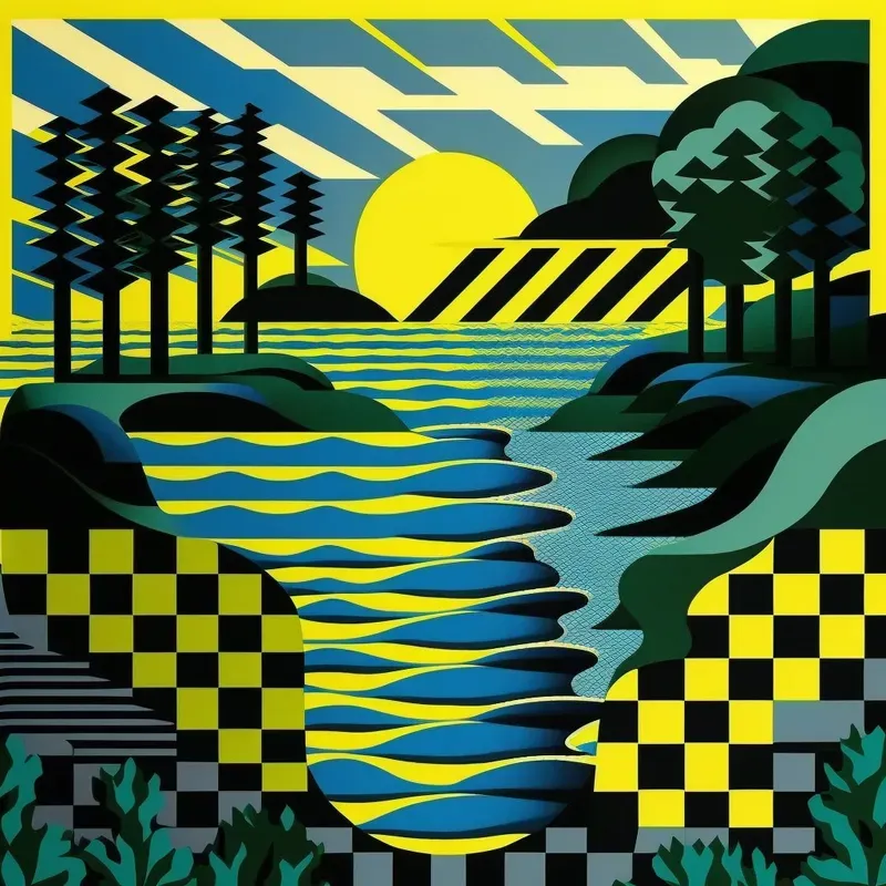 Vividly Colourful Flat Scenes