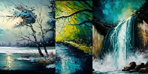 Scenic Oil Paintings generated by midjourney