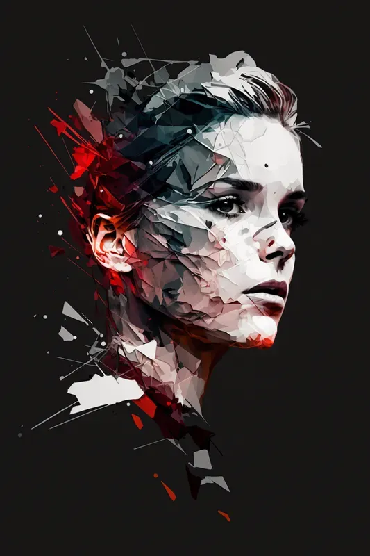 Neofuturistic Low-poly Portrait Designs
