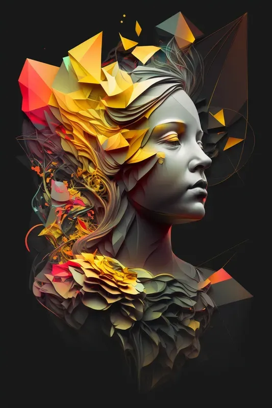Neofuturistic Low-poly Portrait Designs