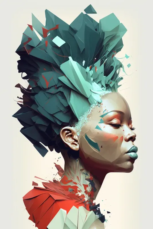Neofuturistic Low-poly Portrait Designs