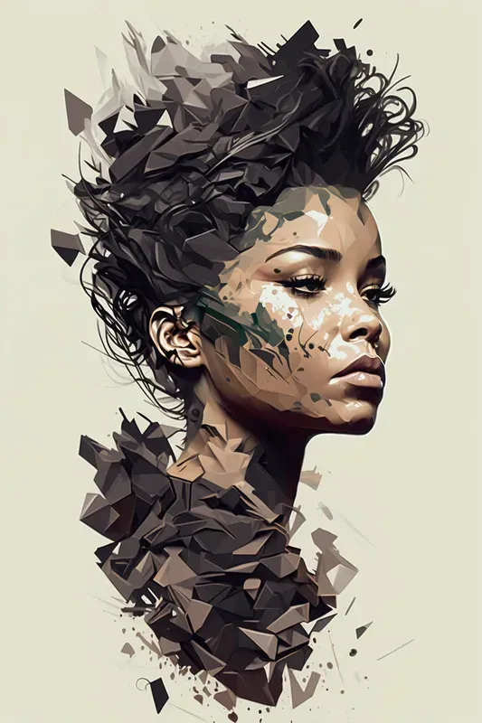 Neofuturistic Low-poly Portrait Designs
