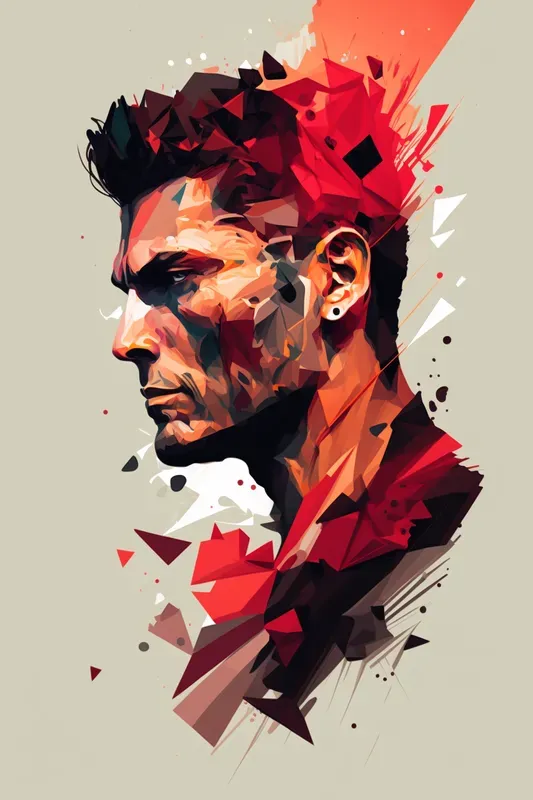 Neofuturistic Low-poly Portrait Designs