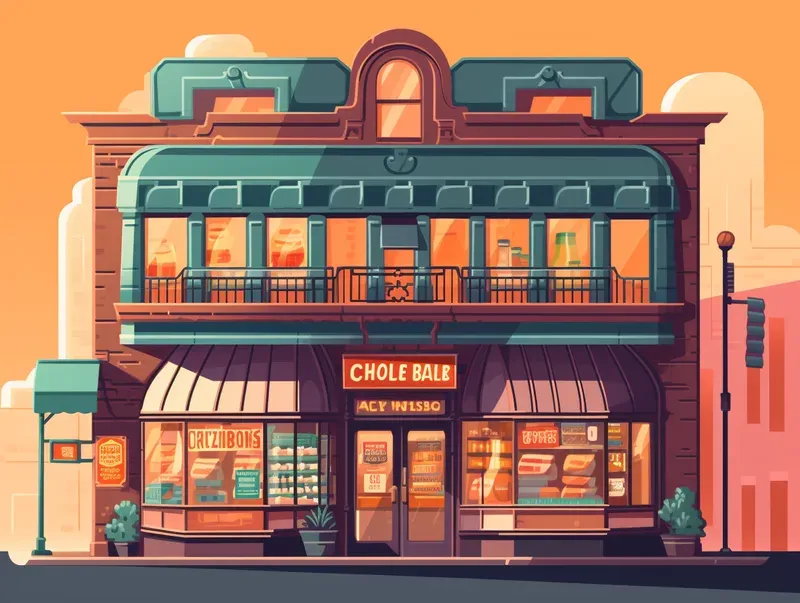 Cute Elevation View Vector Architecture