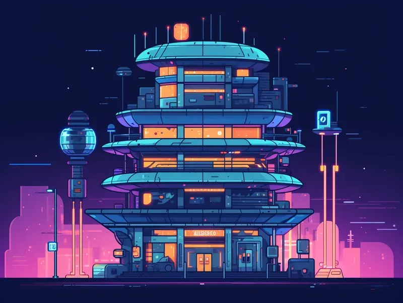 Cute Elevation View Vector Architecture