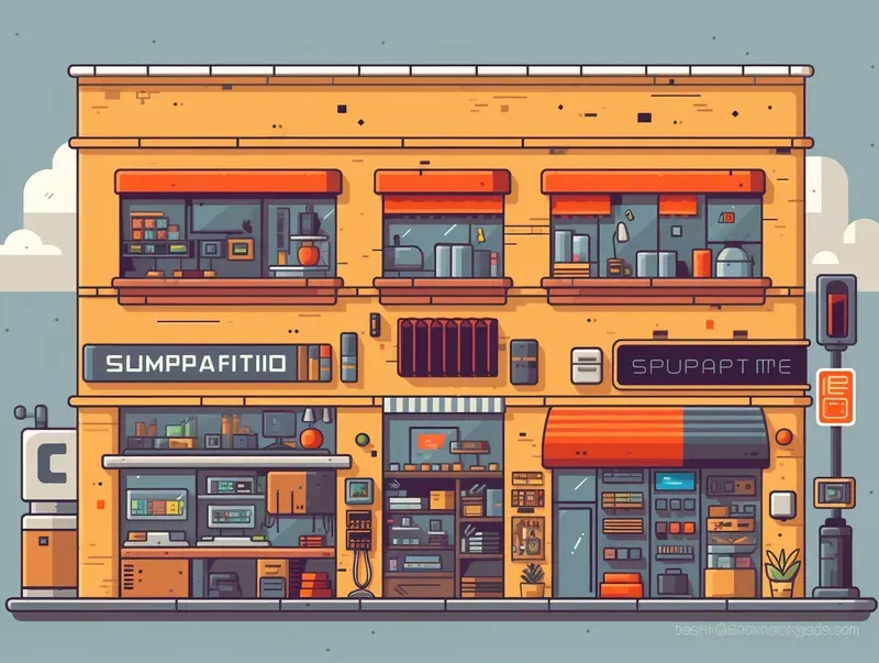 Cute Elevation View Vector Architecture
