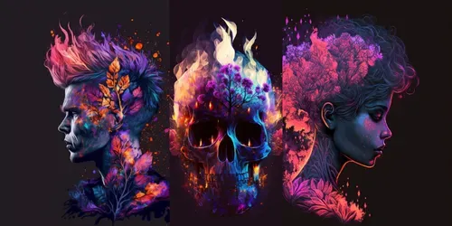 Flowerpunk Character Designs generated by midjourney