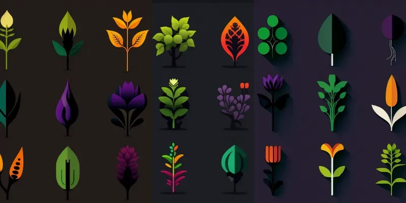 Sleek Plant Icon Collections generated by undefined
