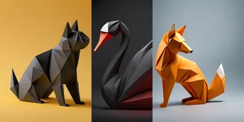 Simplistic Origami Object Designs generated by midjourney