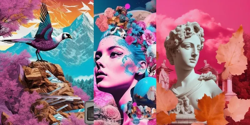 Random Postinternet Vaporwave Collages generated by undefined