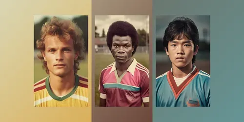 Vintage Portraits Of 80s Soccer Players generated by midjourney