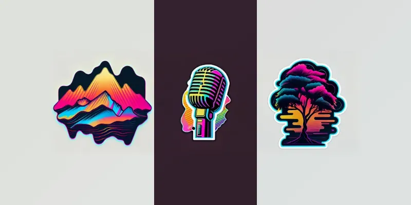 Synthwave Neon Stickers generated by undefined