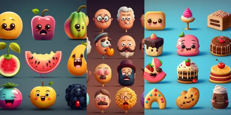 Colorful Emojis Icons generated by undefined