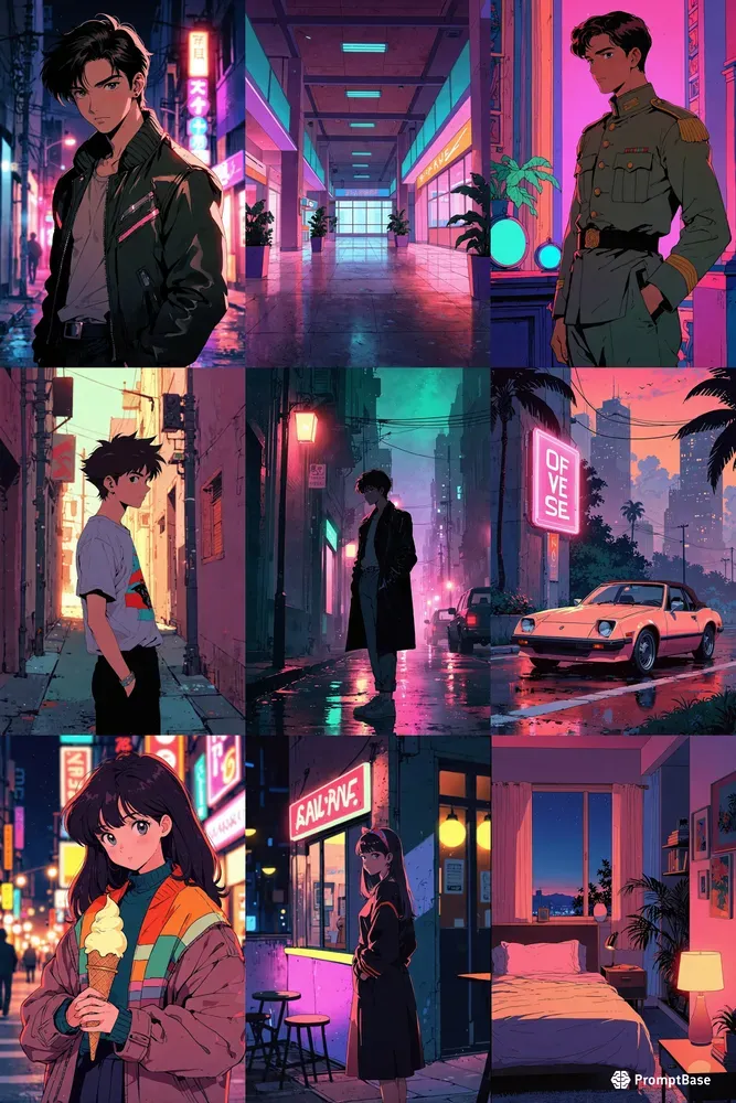 Retrofuturistic Animeinspired Neons