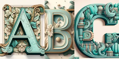 Monumental Letters generated by midjourney
