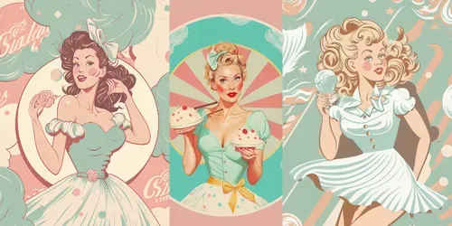 Vintage Pin-up Wallpapers generated by midjourney