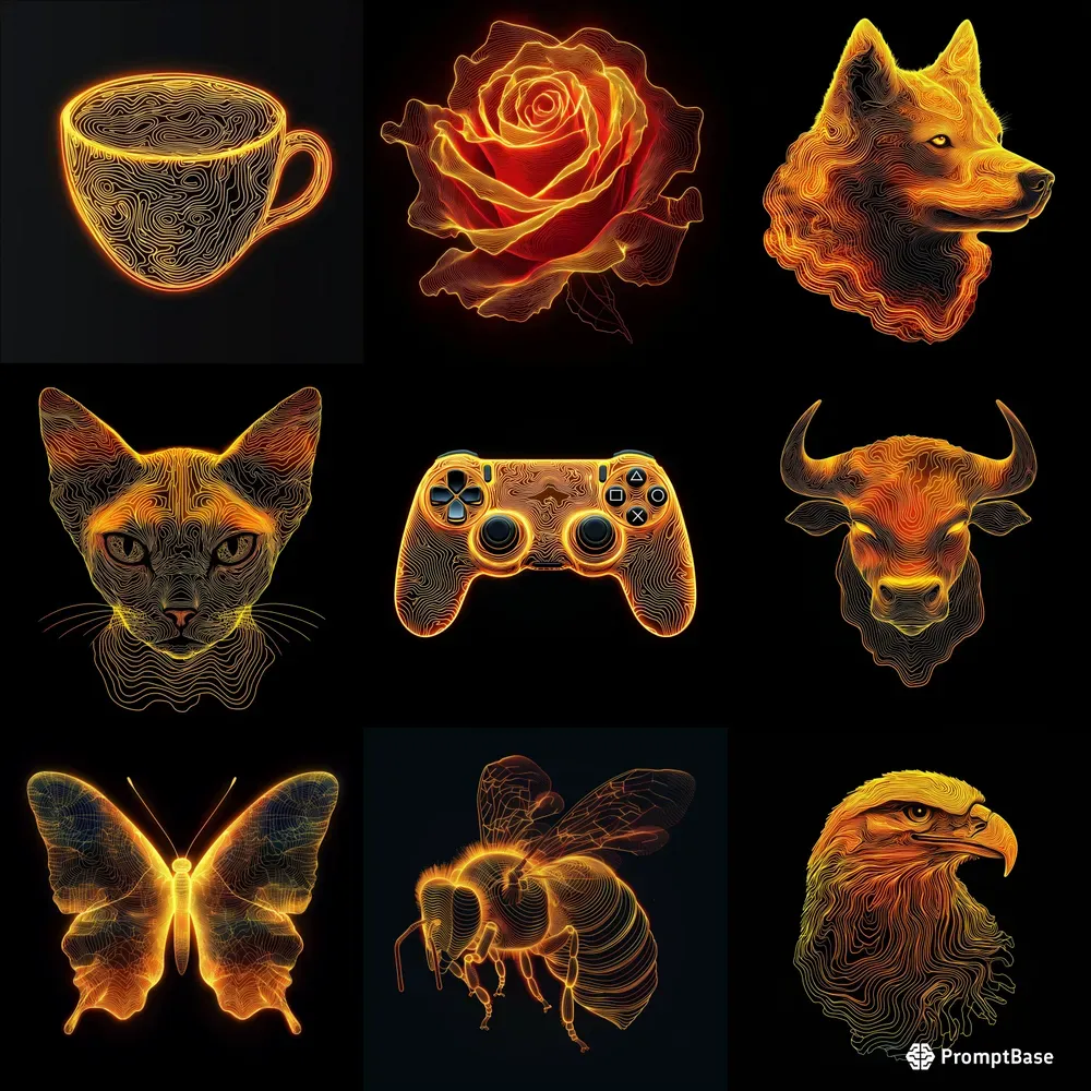 Artworks In Topographic Map Art Style