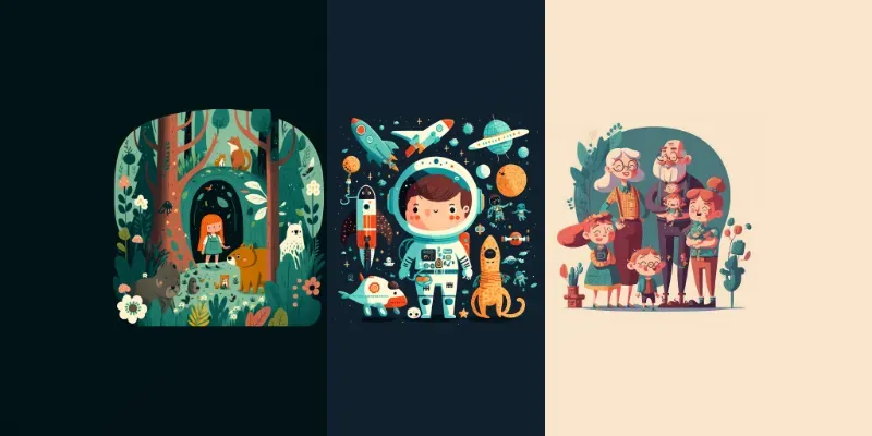 Collections Of Vibrant Cartoon Characters generated by undefined