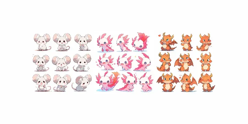 Cute Creature Stickers Emotes generated by undefined