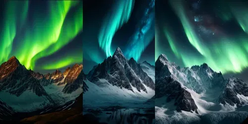 Photorealistic Auroras Borealis generated by midjourney