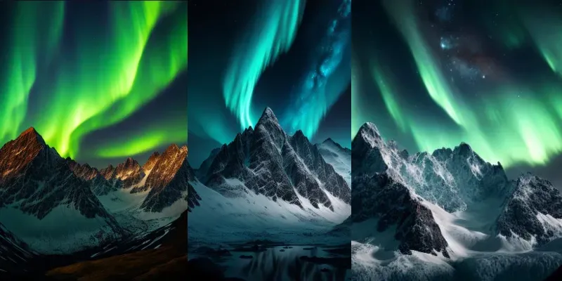 Photorealistic Auroras Borealis generated by undefined