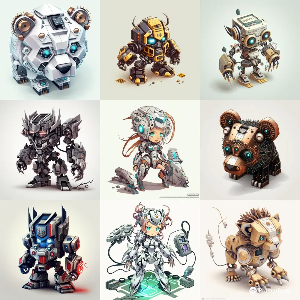 3D Isometric Mini Robots Game Assets