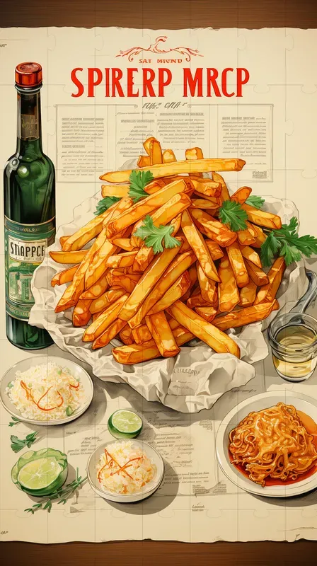 Vintage Style Fried Food Posters