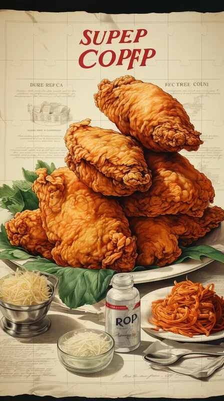 Vintage Style Fried Food Posters