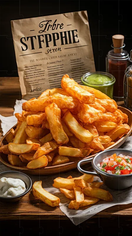 Vintage Style Fried Food Posters