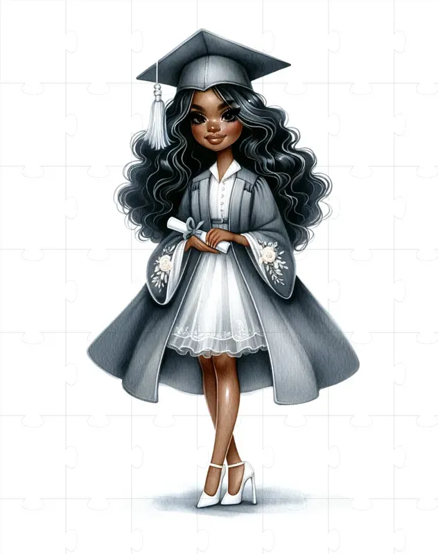 Graduation Girls Watercolor Clipart