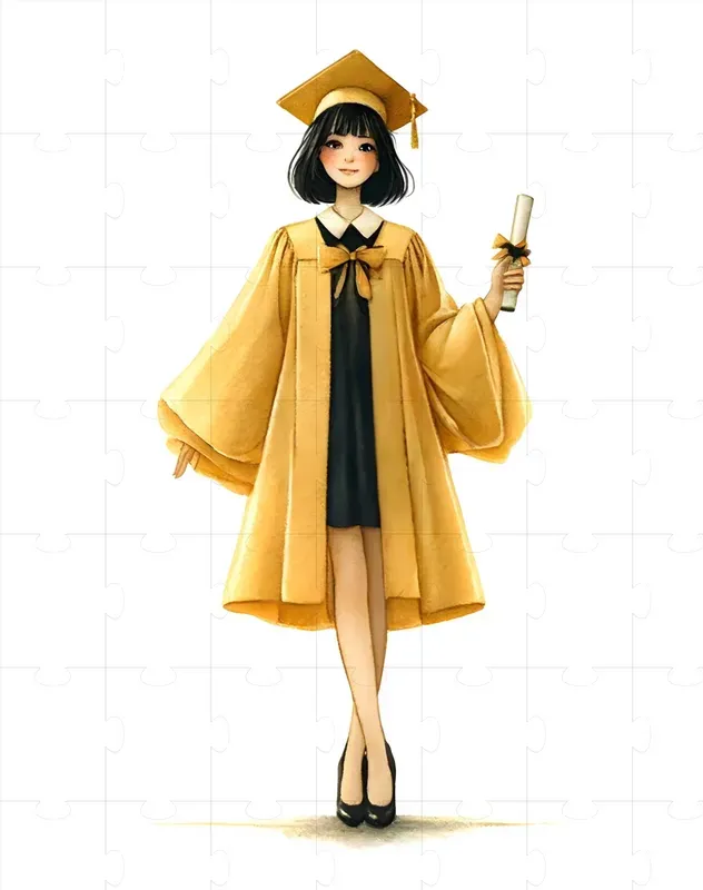 Graduation Girls Watercolor Clipart