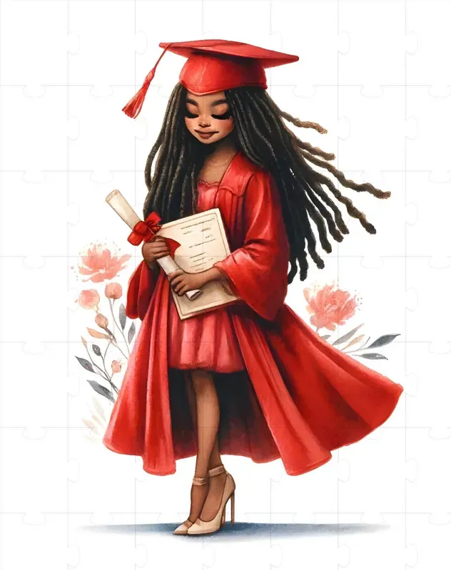Graduation Girls Watercolor Clipart