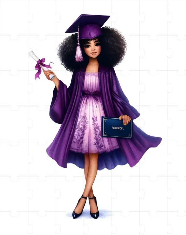 Graduation Girls Watercolor Clipart