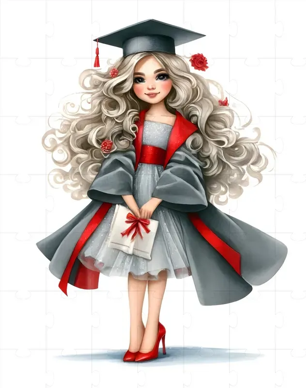 Graduation Girls Watercolor Clipart
