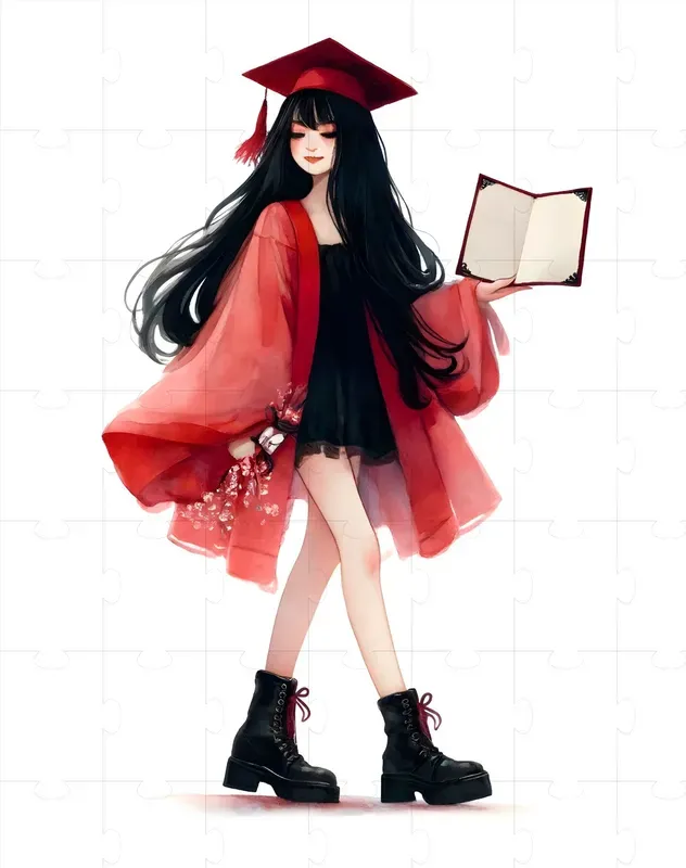 Graduation Girls Watercolor Clipart