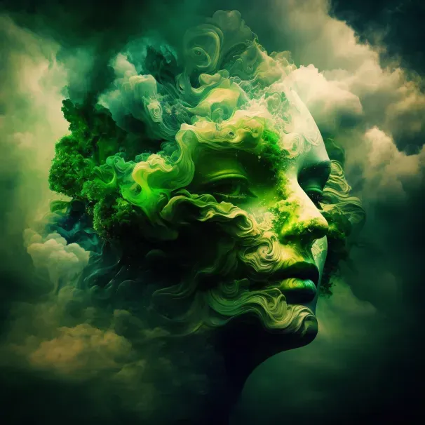 Cloud Faces Abstract Art