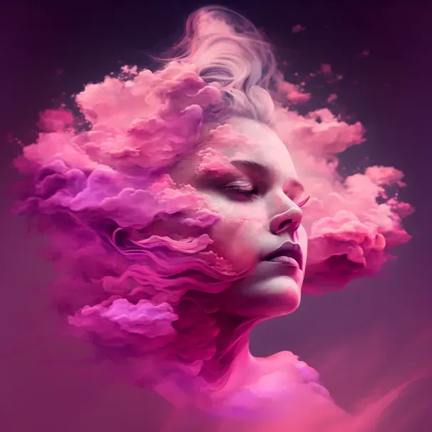 Cloud Faces Abstract Art