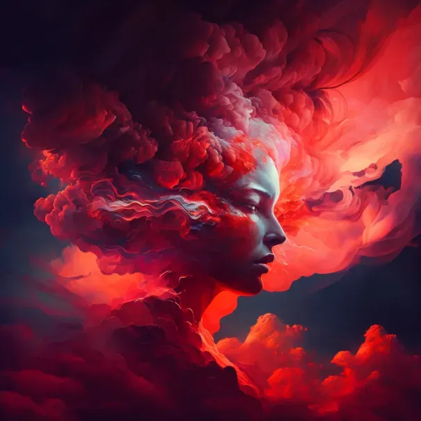 Cloud Faces Abstract Art