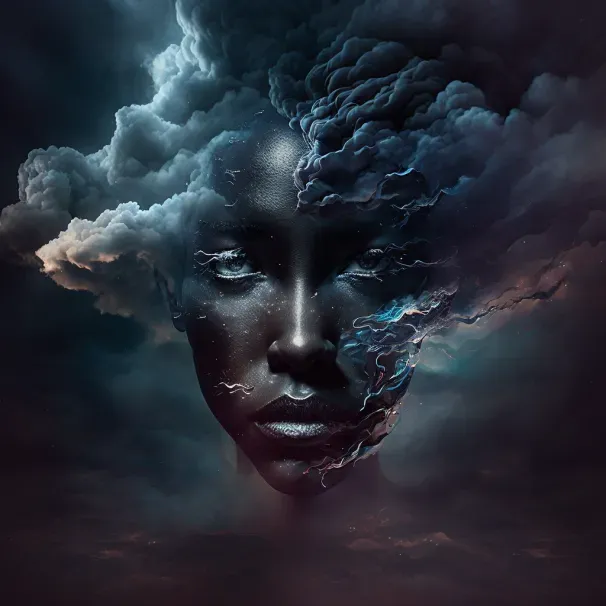 Cloud Faces Abstract Art